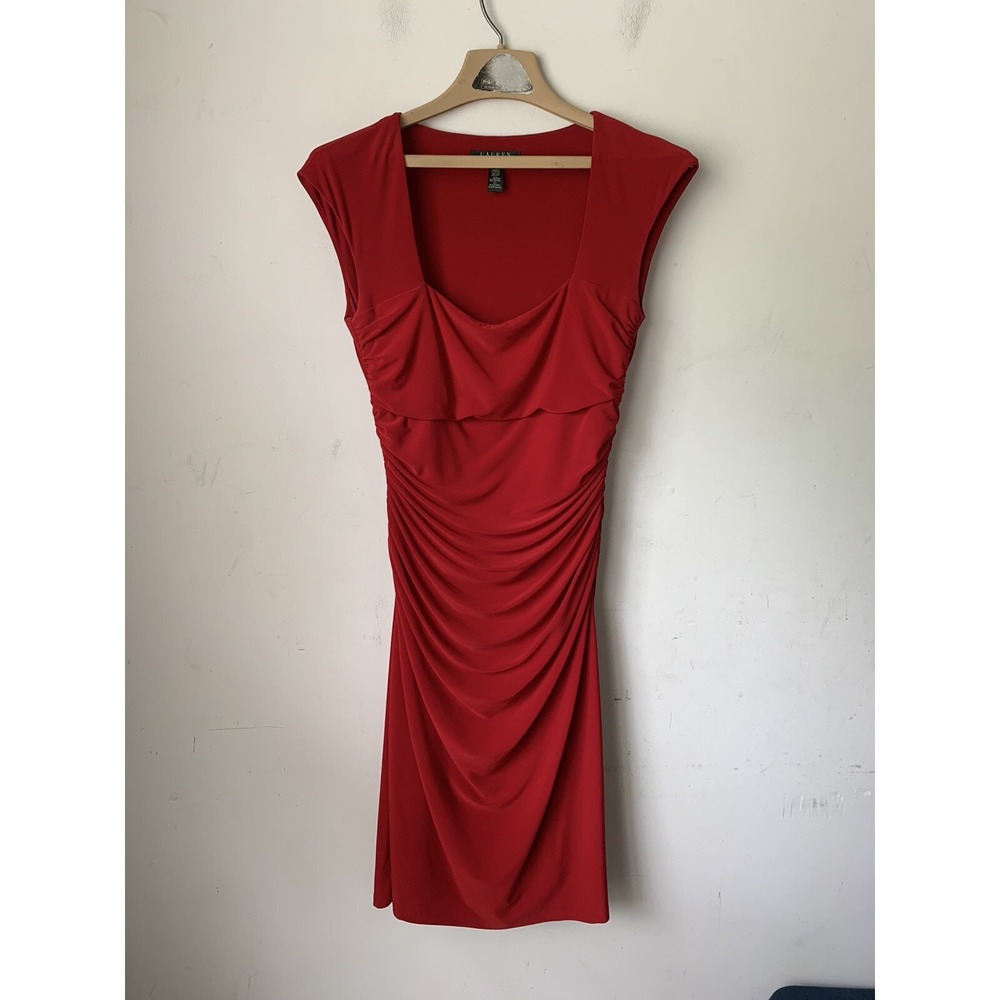 LRL RALPH LAUREN Dress‎ 4 Red Valentines Bodycon Evening Dinner Date Sexy Love